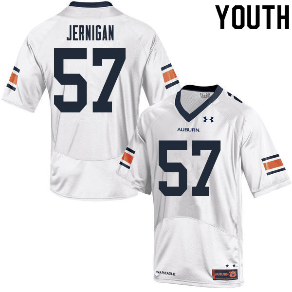 Youth #57 Avery Jernigan Auburn Tigers College Football Jerseys Sale-White
